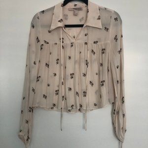 Forever 21 Sheer Boho Collared Shirt